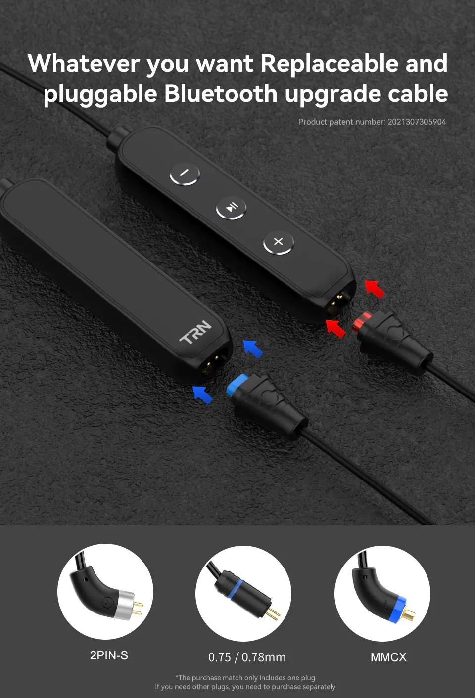 Trn Bt3s Pro Bluetooth Neck Type Replaceable Bluetooth Upgrade Cable (3)