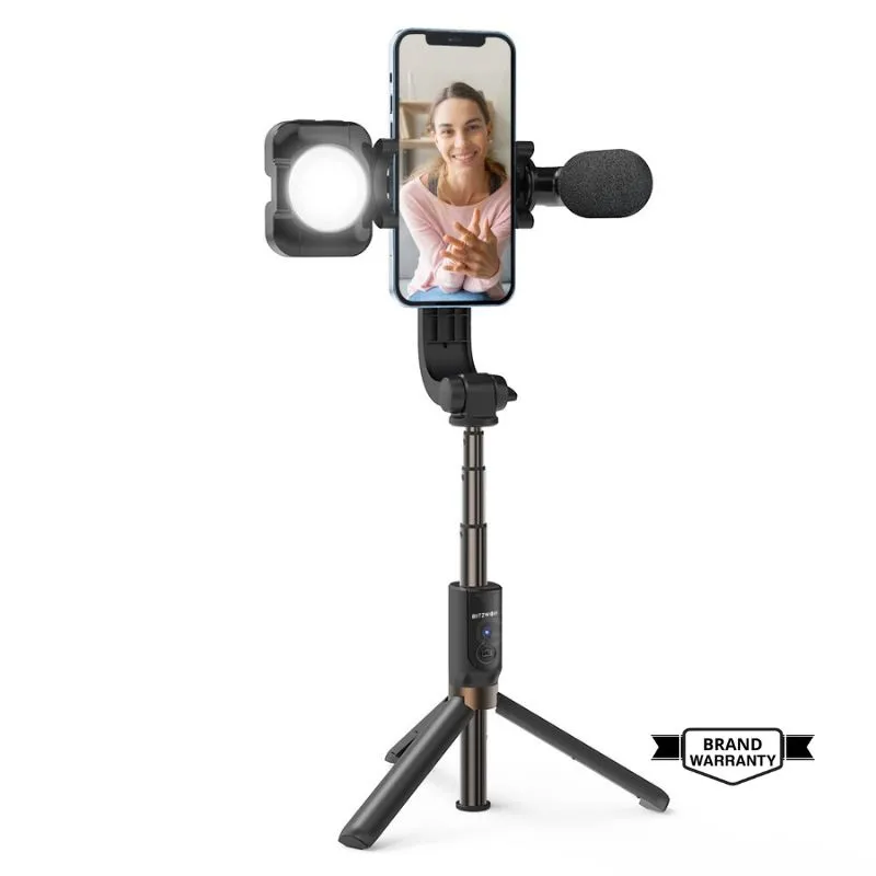 Blitzwolf Bw Bs15 Tripod Selfie Stick With Fill Light Microphone (1)