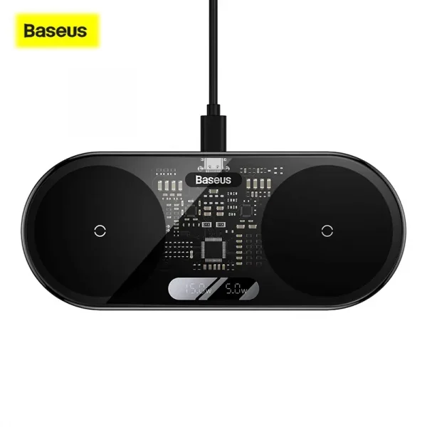 Baseus Digital Led Display 2 In 1 20w Wireless Charger (1)