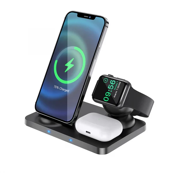 Hoco Cw33 3 In 1 Wireless Charger 15w Fast Charging Station (2)