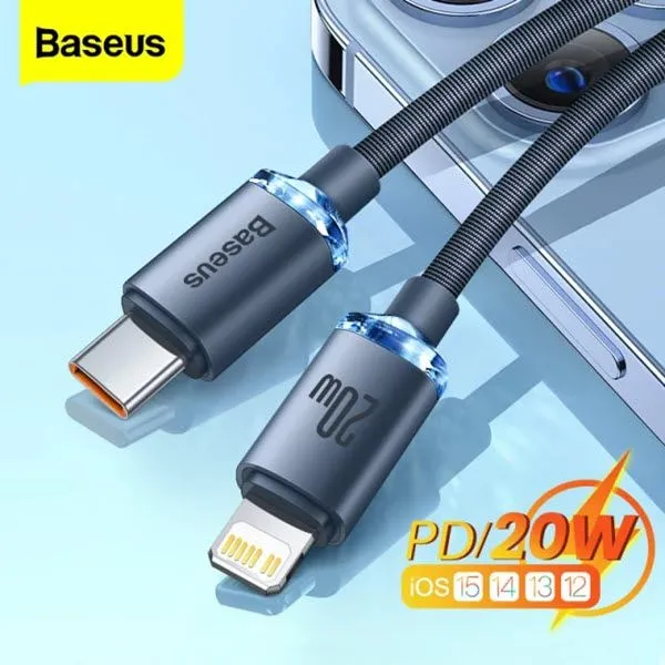Baseus Crystal Shine Series 20w Fast Charging Type C To Lightning Data Cable 2m