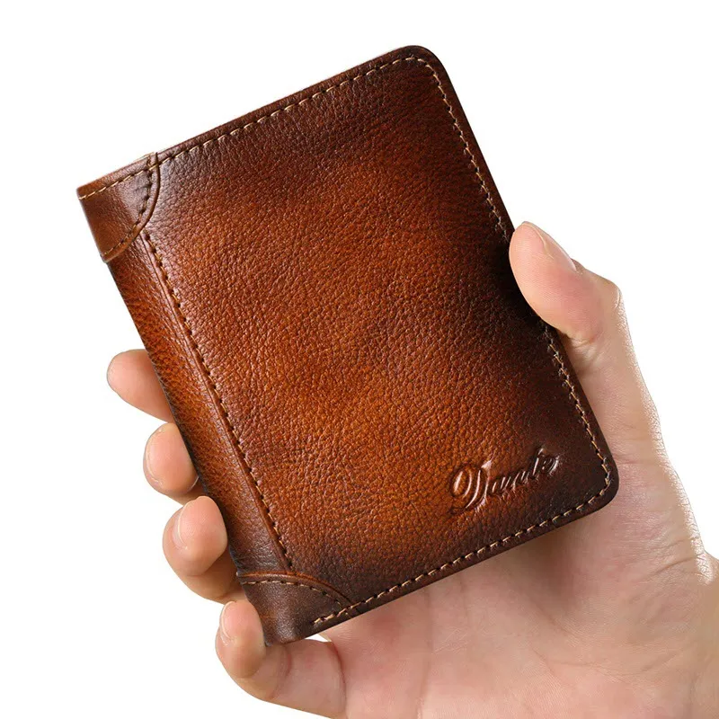 Dante Mens Genuine Leather Rfid Blocking Business Card Holder Anti Theft Vertical Wallet (1)
