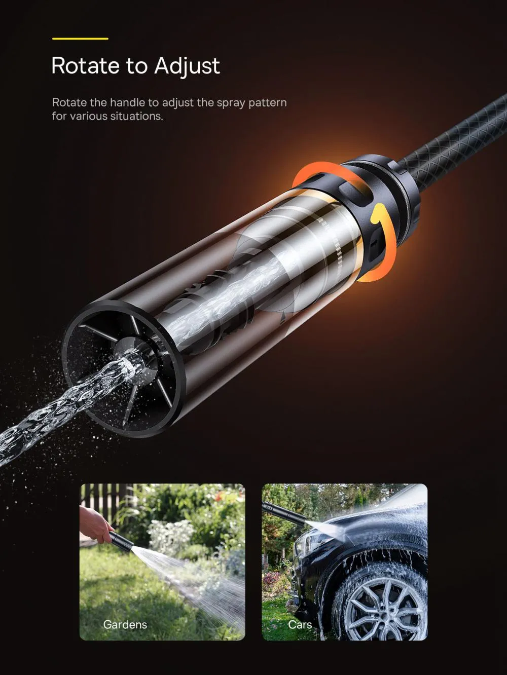 Baseus Gf8 16 2m Self Storage Water Spray Gun Car Cleaning Lawn Garden Watering Spray Nozzle (1 (3)