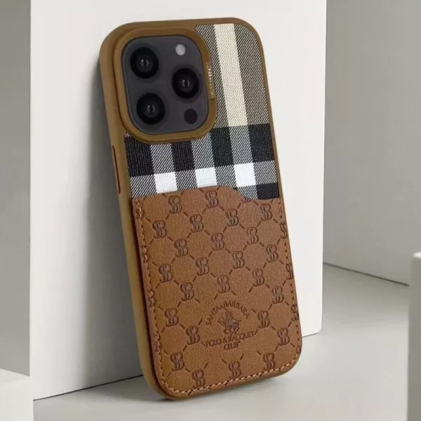 Santa Barbara Plaid Series Leather Case For Iphone 14 Pro Max (1)