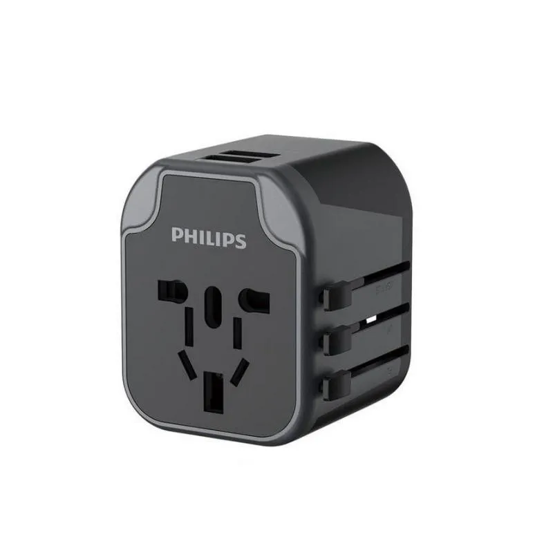 Philips Universal Socket Conversion Plug With Usb Port (1)