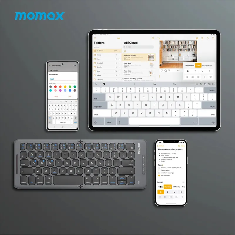Momax Kb2 Onelink Folding Portable Wireless Keyboard (3)