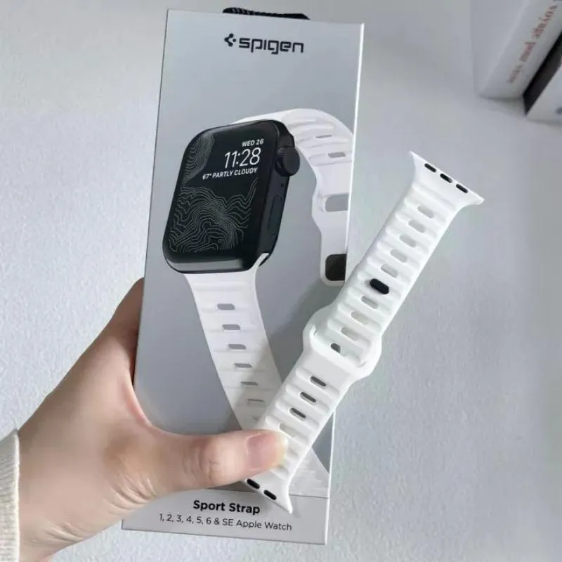 Spigen Silicone Sport Strap For Apple Watch 49mm45mm44mm42mm (12)
