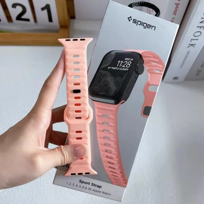 Spigen Silicone Sport Strap For Apple Watch 49mm45mm44mm42mm (6)