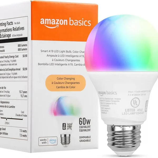 Amazon Basics 60w 800lm Rgb Smart Led Light Bulb (4)