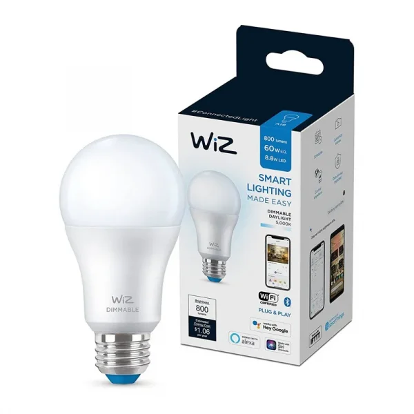Wiz 60w Smart Wifi Light Bulb With Alexa And Google Home Assistant (1)