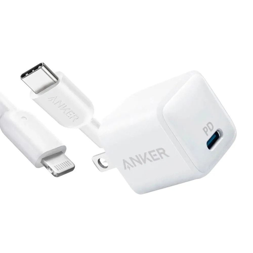 Anker 20w Adapter With Cable For Iphone Mfi Certified