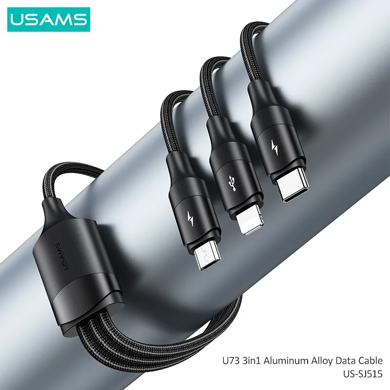 Usams Us Sj515 U73 3in1 Aluminum Alloy Data Cable (1)