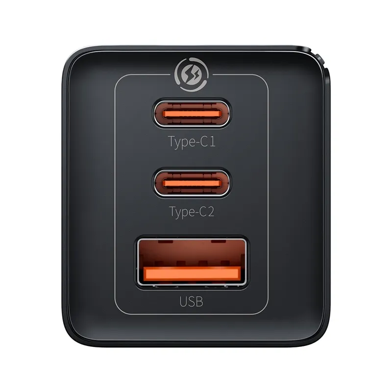 Baseus Gan5 Pro 65w Fast Charger 2x Type C 1x Usb Port Cn For Macbook Laptop Phone (5)