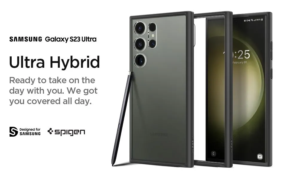 Spigen Matte Black Ultra Hybrid Case For Samsung S23 Ultra (1)