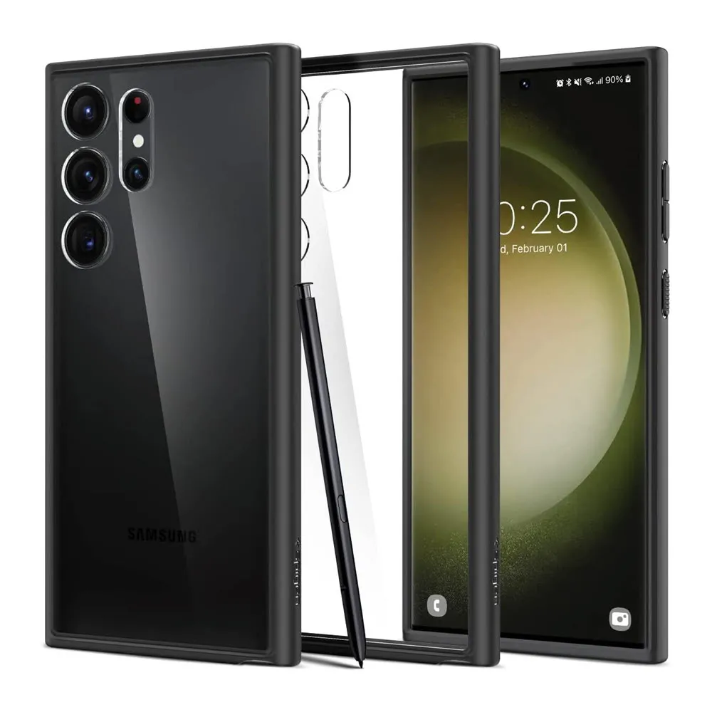 Spigen Matte Black Ultra Hybrid Case For Samsung S23 Ultra (2)