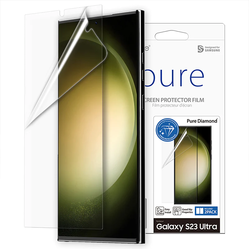 Araree Pure Diamond Film Screen Protector For Samsung Galaxy S23 Ultra 2 Pcs (4)