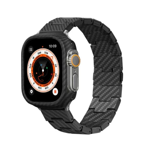 Pitaka Retro Carbon Fiber Watch Band For Iwatch 44 45 49mm (5)