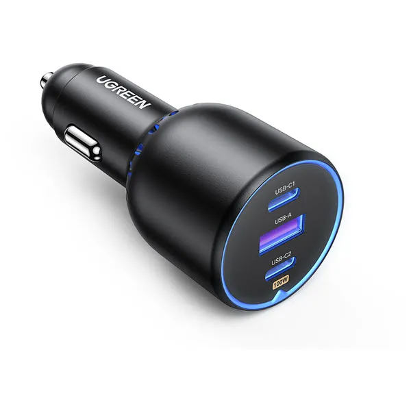 Ugreen Car Charger 130w 2x Type C 1x Usb A Super Fast Charging Adapter (7)