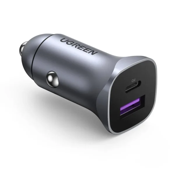 Ugreen Pd 30w Car Charger Scp 22 5w Usb Type A C Dual Port (1)