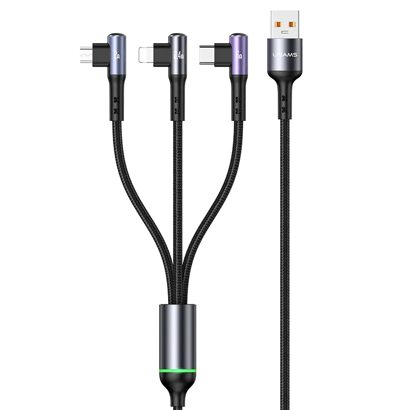 Usams Us Sj561 U80 3in1 Right Angle 66w Fast Charging Data Cable (5)
