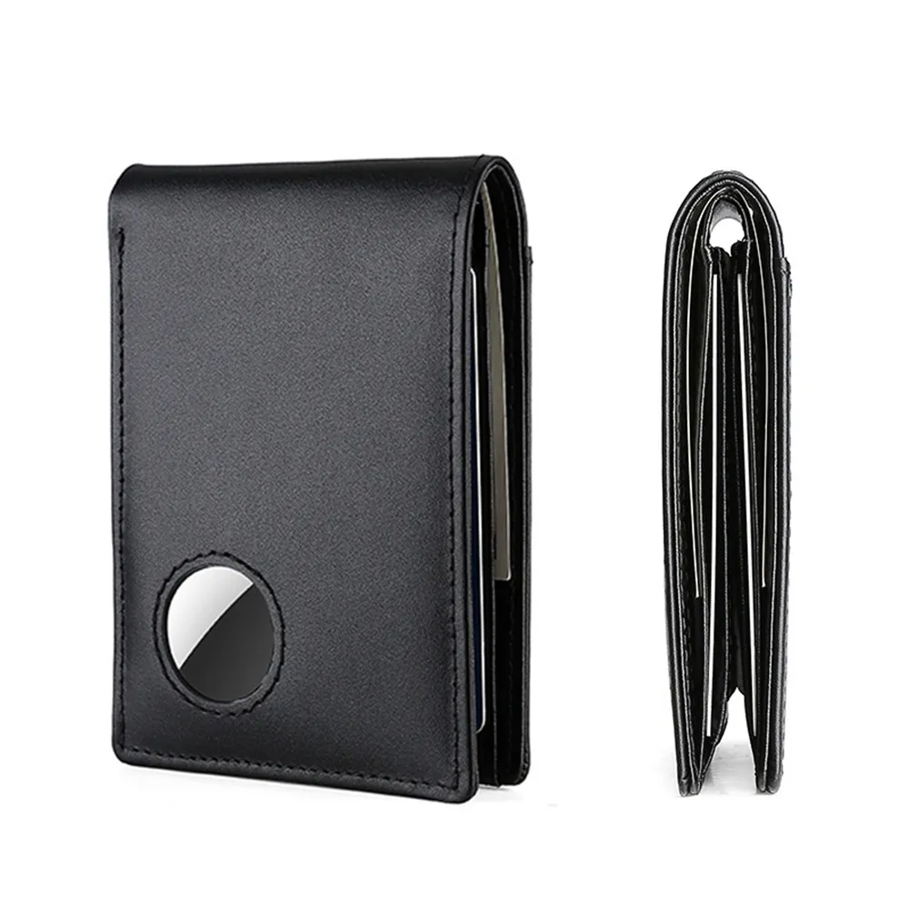 Genuine Cow Leather Men Thin Wallet Bifold Rfid With Airtag Holder (6)
