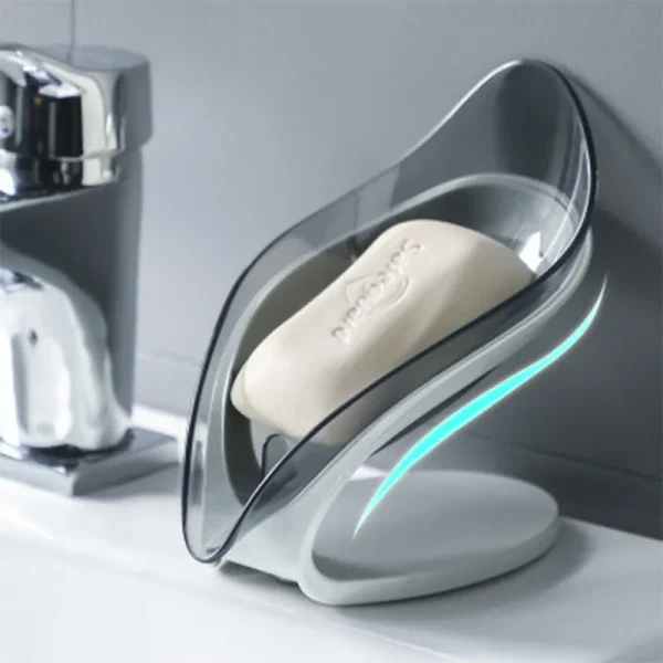 Bathroom Soap Holder Leaf Shape Dish Soap Kitchen Sponge Soap Box Storage (3)