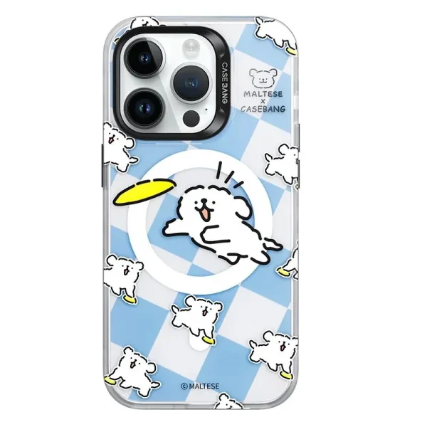 Benks Casebang Maltese Frisbee Puppies Magsafe Case For Iphone 15 Pro Max (1)