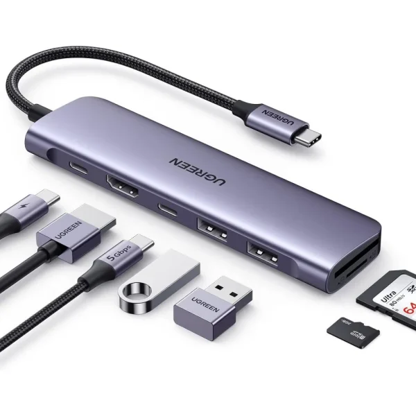 Ugreen 7 In 1 Usb C Hub 5 Gbps With 4k Hdmi 100w Power Delivery (3)