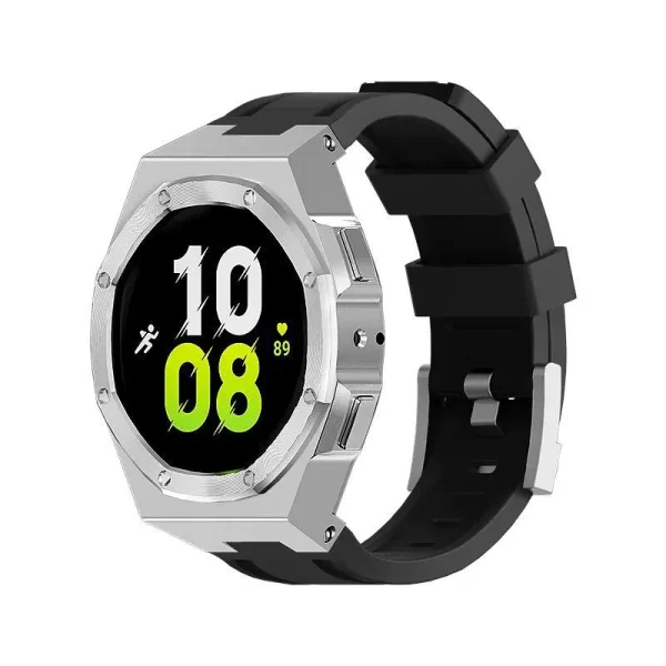 Hualimei Zinc Alloy Case With Liquid Silicone Band 44mm For Samsung Watch 4 5 5 Pro 6 (1)