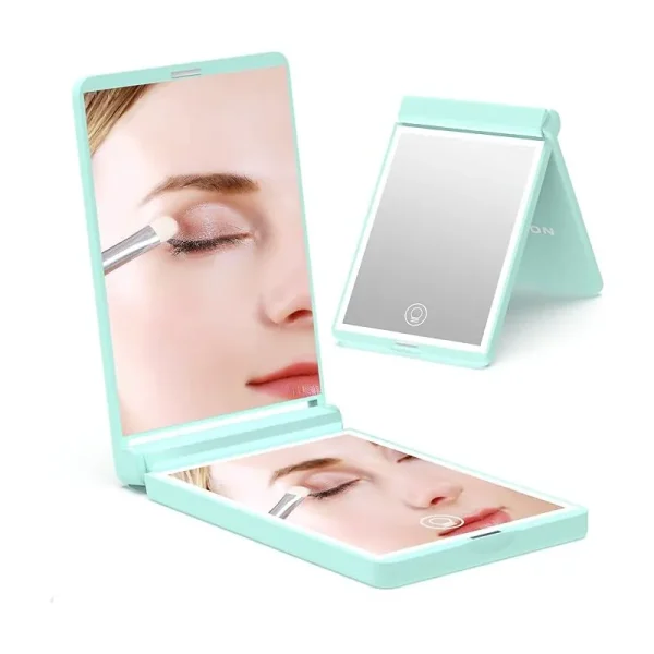 Vanity Led Pocket Mirror Rechargeable Compact With Light (1)