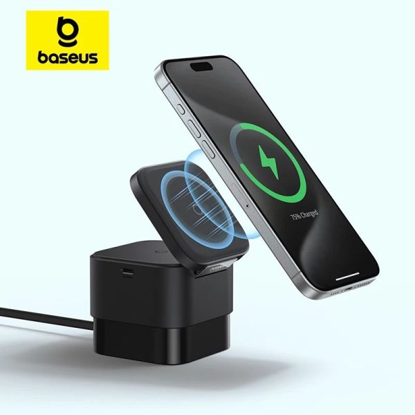 Baseus Magpro 2 In 1 Magnetic Wireless Charger Stand 25w (1)