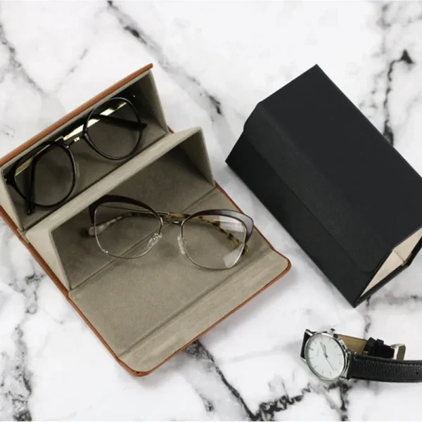 Multi Slot Sunglasses Organizer Foldable Glasses Storage Box Travel Case (7)