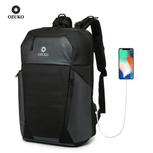 Ozuko 9214 Laptop Bag Waterproof Mens Weekend Usb Charging Luxury Backpacks 5.webp