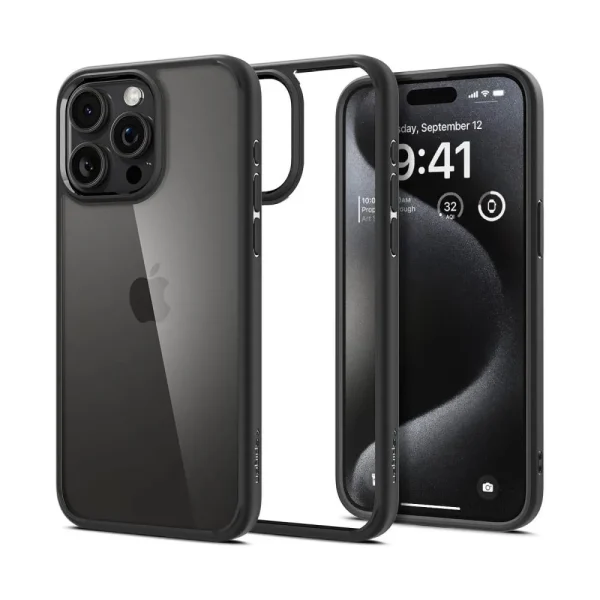 Spigen Ultra Hybrid Matte Frost Black Case For Iphone 15 Pro Iphone 15 Pro ( (3)